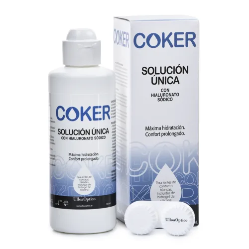 Coker solución única líquido para lentillas