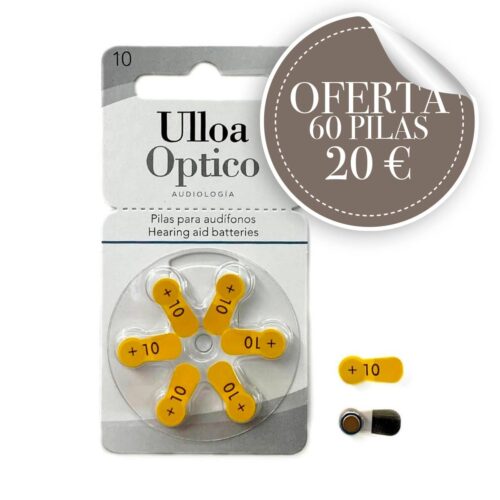 Pilas audífonos tamaño 10
