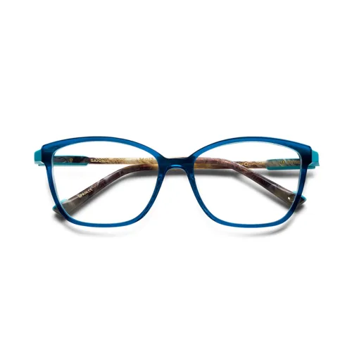 Gafas graduadas Etnia Barcelona Sajonia TQGY con forma mariposa en color azul.